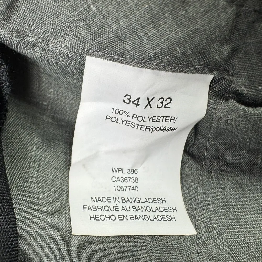 Haggar Mens Cool 18 Pro Classic Fit Pleated Stretch Dress Pants Black 34x32